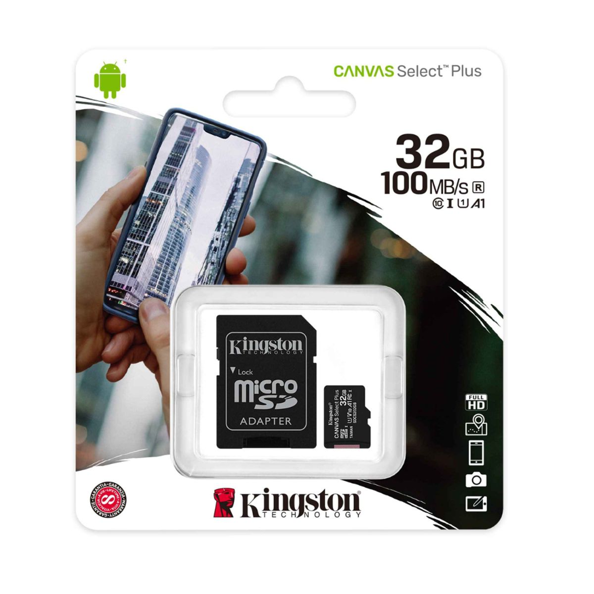 KINGSTON - Tarjeta Microsd Kingston Canvas Select Plus De 32 Gb A 100 Mb/s