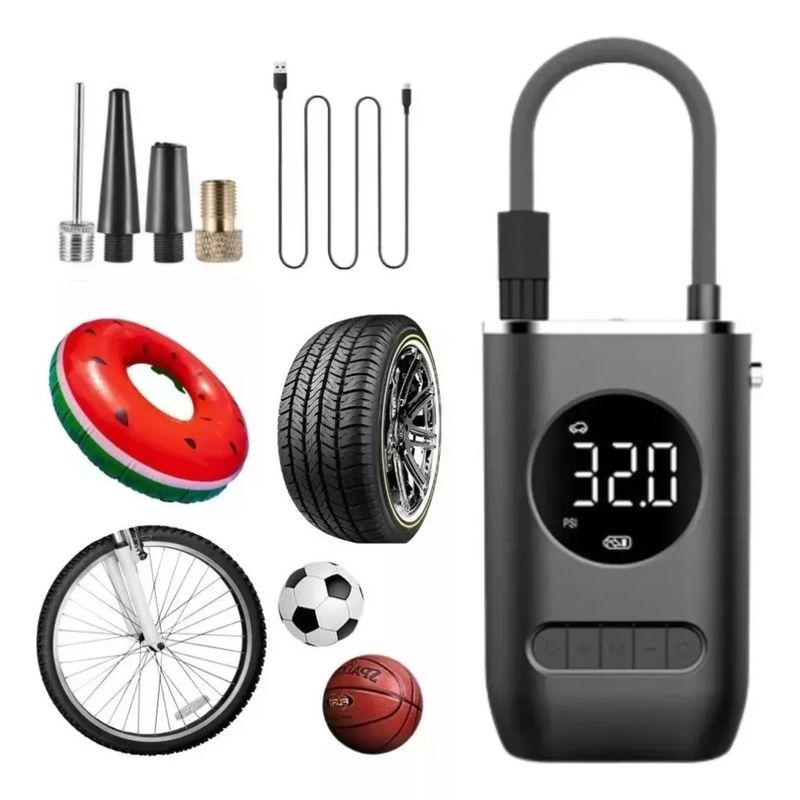 GENERICO - Compresor Portátil Recargable Carro Moto Bici Balón Czk150