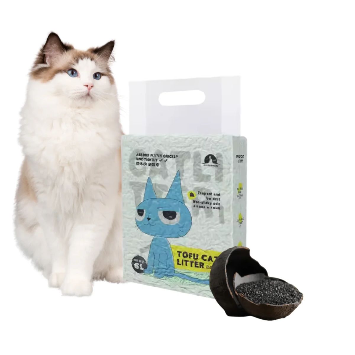 WUUFU - Arena de tofu para gato Tofucat ecologica Bambu Wuufu