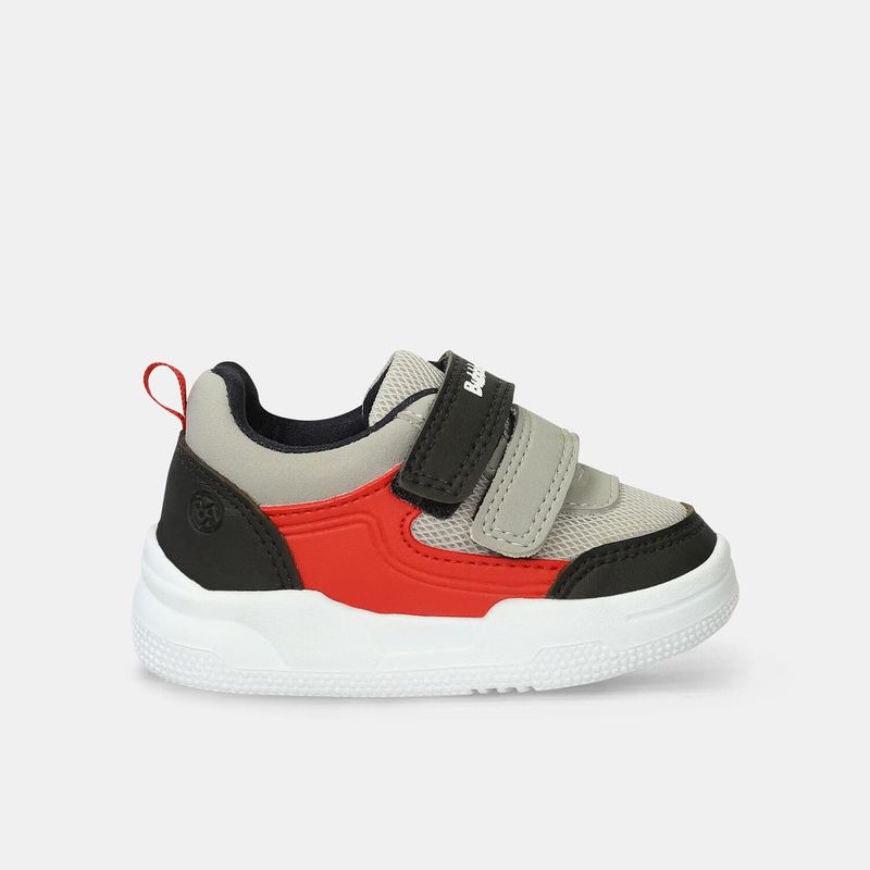 BUBBLE GUMMERS - Tenis Bebé Para Niño Bubblegummers Gris-Rojo Safron