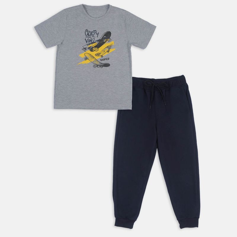 BUBBLE GUMMERS - Conjunto Para Niño Bubblegummers Gris-Azul Jawara