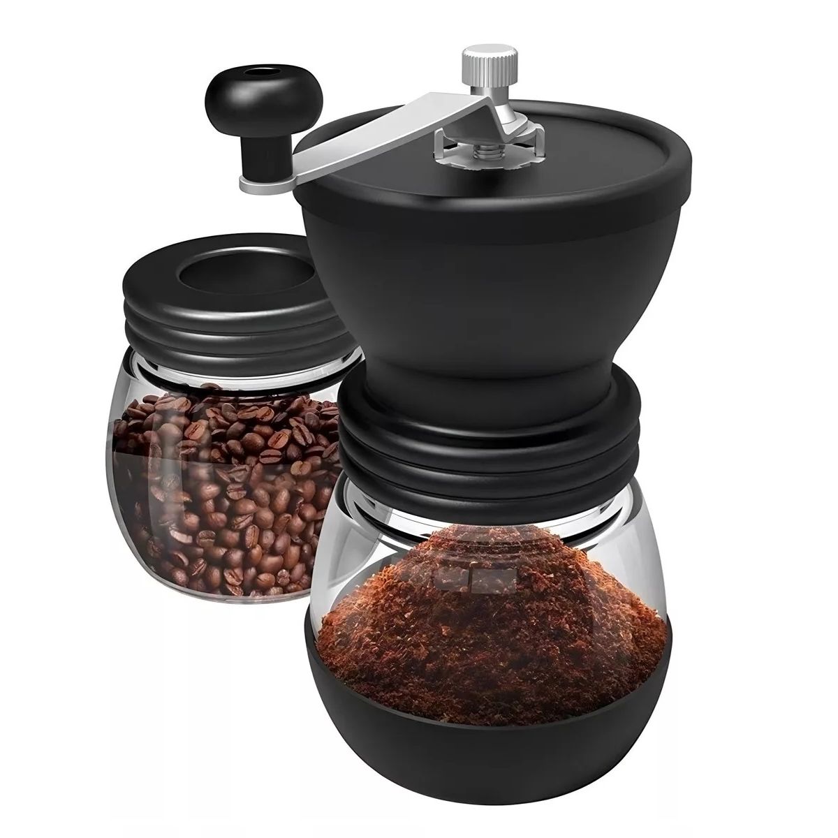 MUNDO BEBE - Molino Manual De Café Doble Recipiente Vidrio