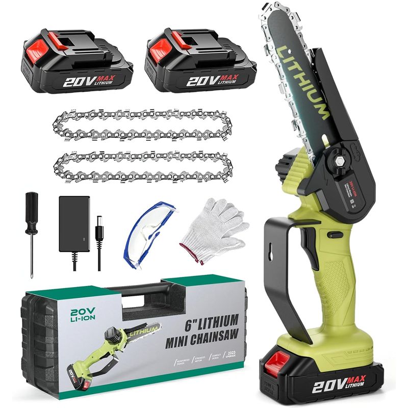 GENERICO - Mini motosierra combo eléctrica de 6 pulgadas con 2 baterías