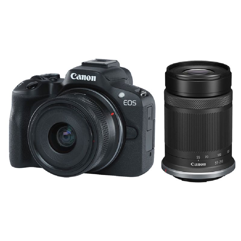 CANON - Cámara Canon EOS R50 24,2 MPX Kit 18 - 45 mm y 55 - 210 mm - Negro