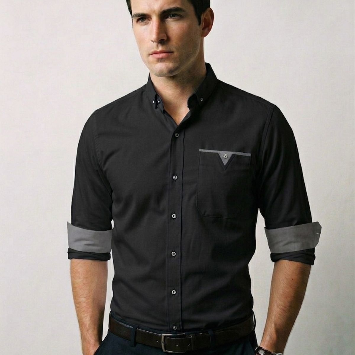 THE CLOTHING COMPANY - Camisa Hombre Diseño Bolsillo
