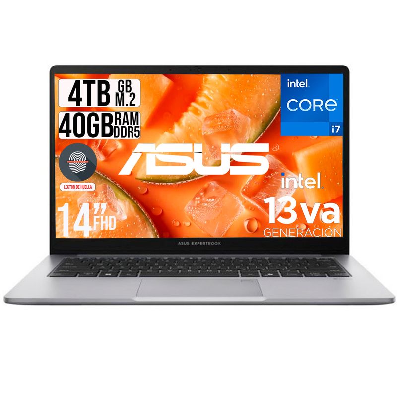 ASUS - PORTATIL ASUS EXPERTBOOK INTEL CORE I7-13620H SSD 4TB RAM 40GB DDR5 LED 14 FHD
