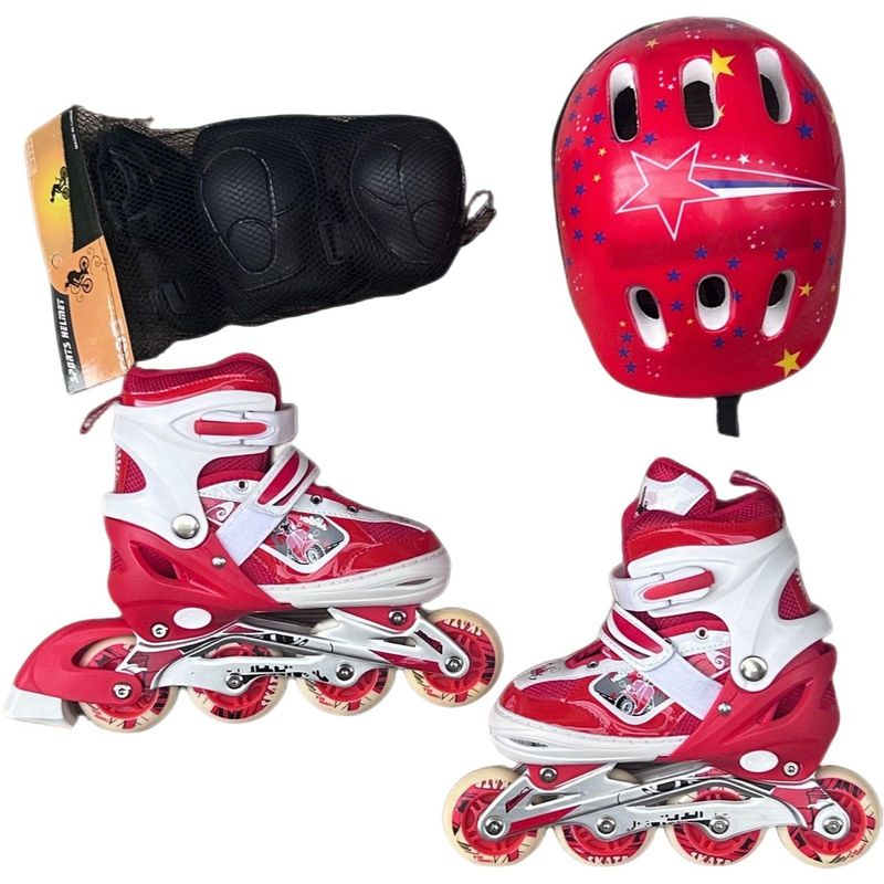 GENERICO - kit patines semiprofesionales iniciación Rojo Talla M