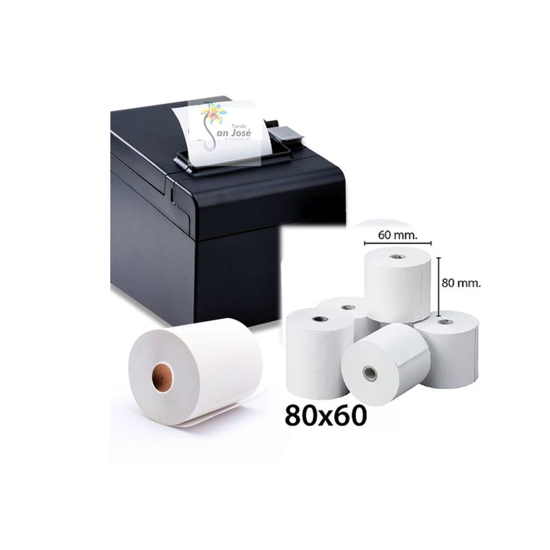 QUALITY - Rollo Papel Térmico 80mmx60mts Impresora POS 6 Unidades