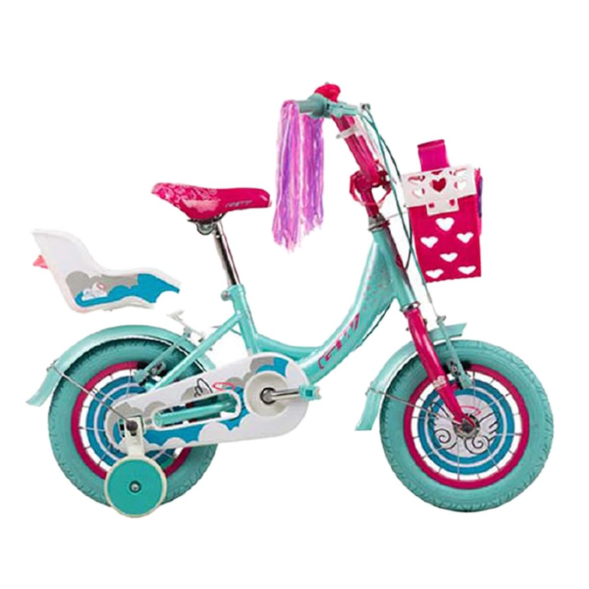 GW - Bicicleta para niñas rin 12 GW Angel Verde menta