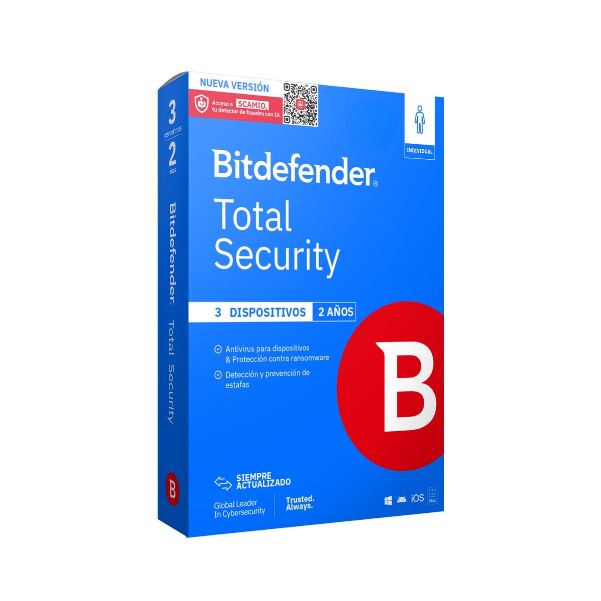 BITDEFENDER - Antivirus Bitdefender Total Security 3 Dispositivos 2 Años