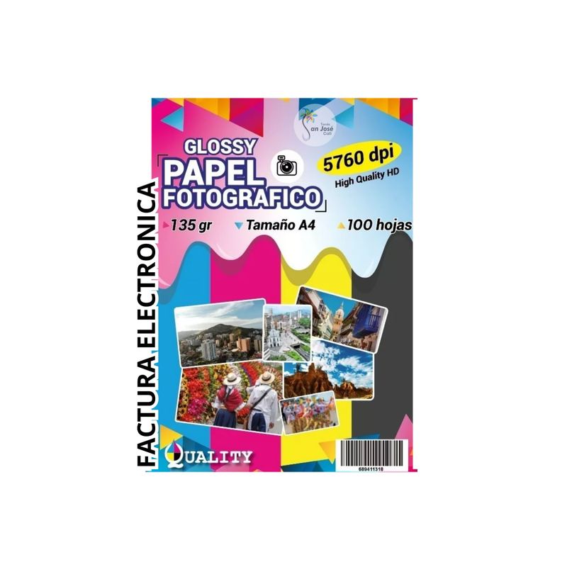QUALITY - Papel Fotografico 135 Gr, Premium, A4 X 100 Unidades