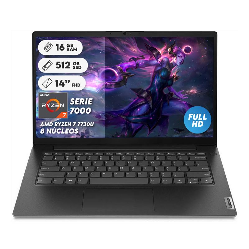 LENOVO - Portátil Lenovo v14 R7 7730u Ram 16gb Ssd 512gb Fhd Computador Portátil