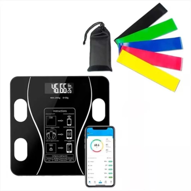 GENERICO - Báscula Digital Inteligente Con Bluetooth Obsequio Bandas X5