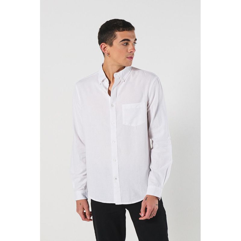 KOAJ - KOAJ Camisa cuello button down manga larga en slim fit HOMBRE