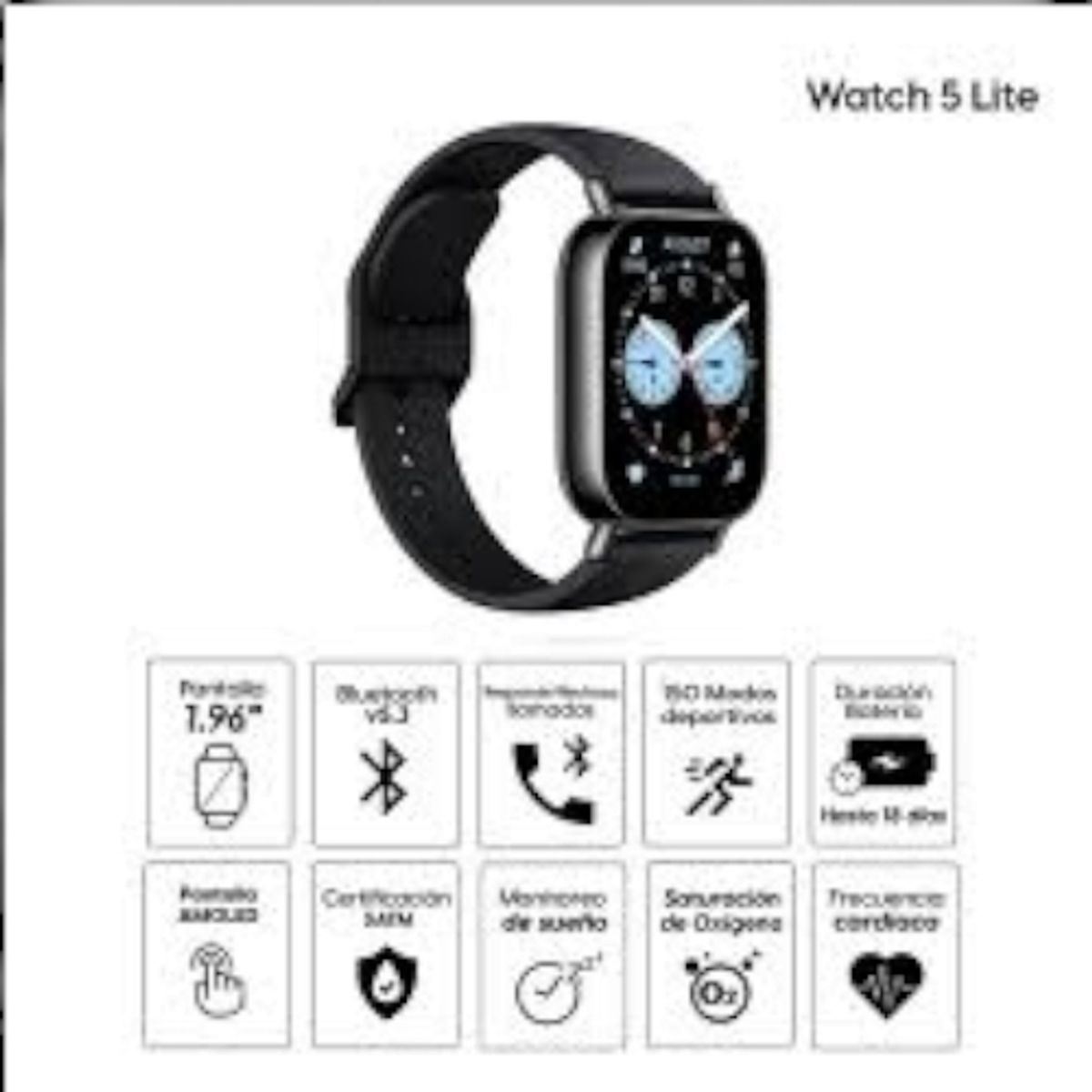 XIAOMI - REDMI WATCH 5 LITE NEGRO AMOLED LLAMADA BT GPS