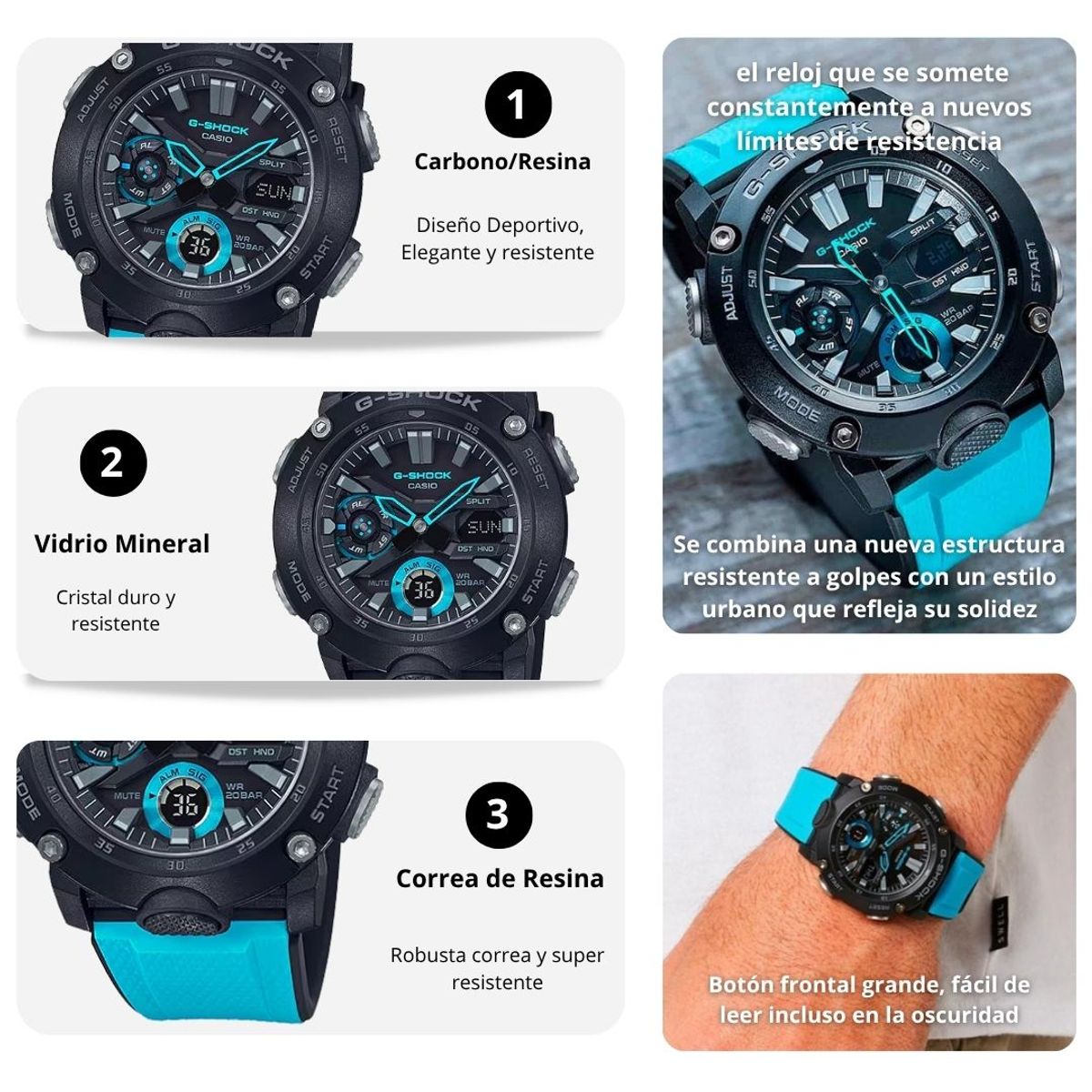 G-SHOCK - Reloj Casio G-SHOCK Modelo GA-2000-1A2 Deportivo