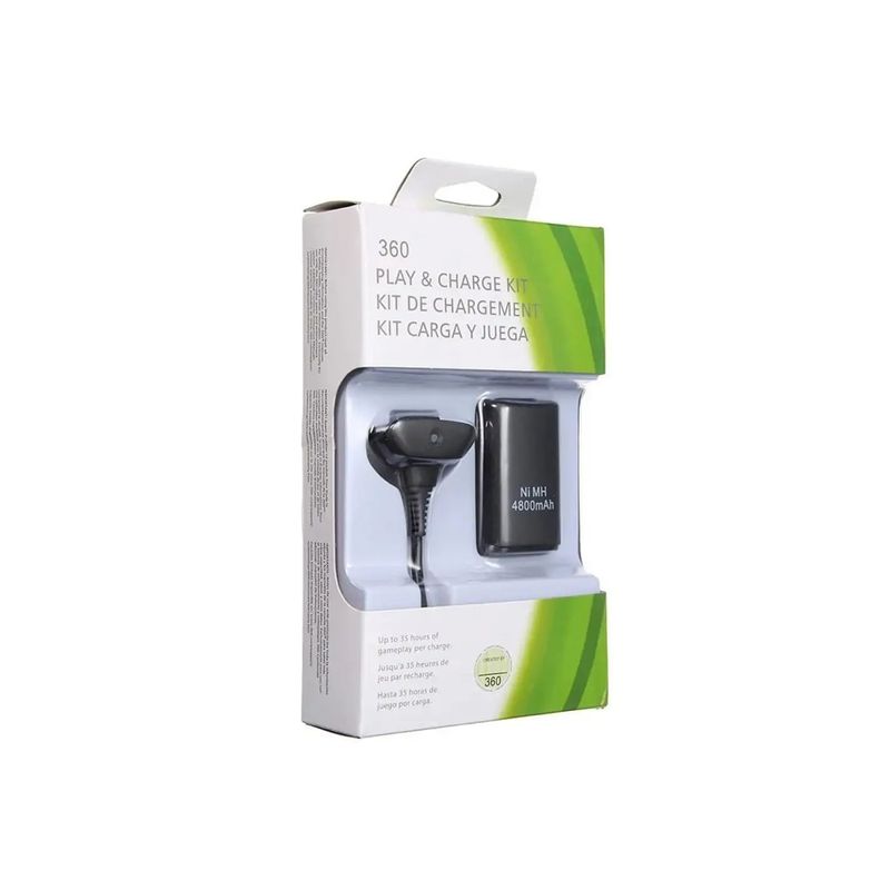 GENERICO - Kit Carga Y Juega Xbox 360 Control Carga Rapida.