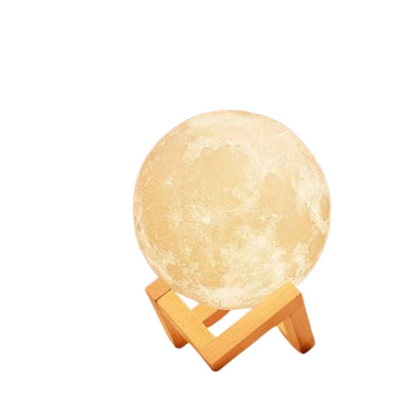 GENERICO - Lampara Humificador Difusor Luna 3d Colores Base Madera