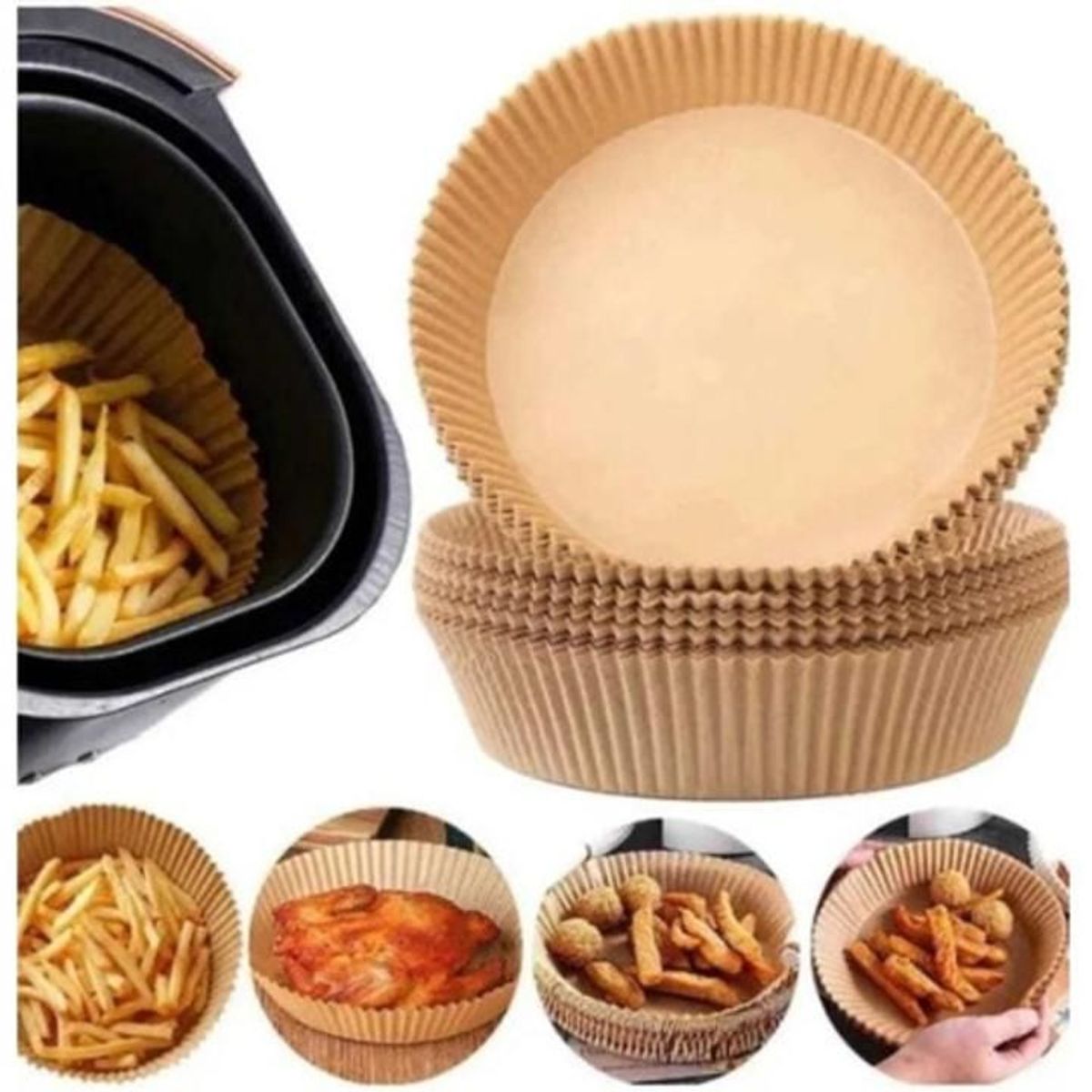 GENERICO - Papel Encerado Para Olla Freidora Air Fryer X 100