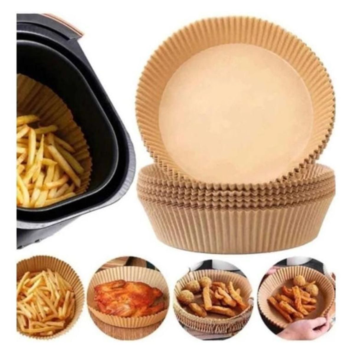 GENERICO - Papel Encerado Para Olla Freidora Air Fryer X 100