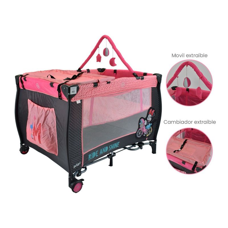MAXIBABY - Cuna Corral Para Bebe Mecedora Toldillo 2nivel Cambiador