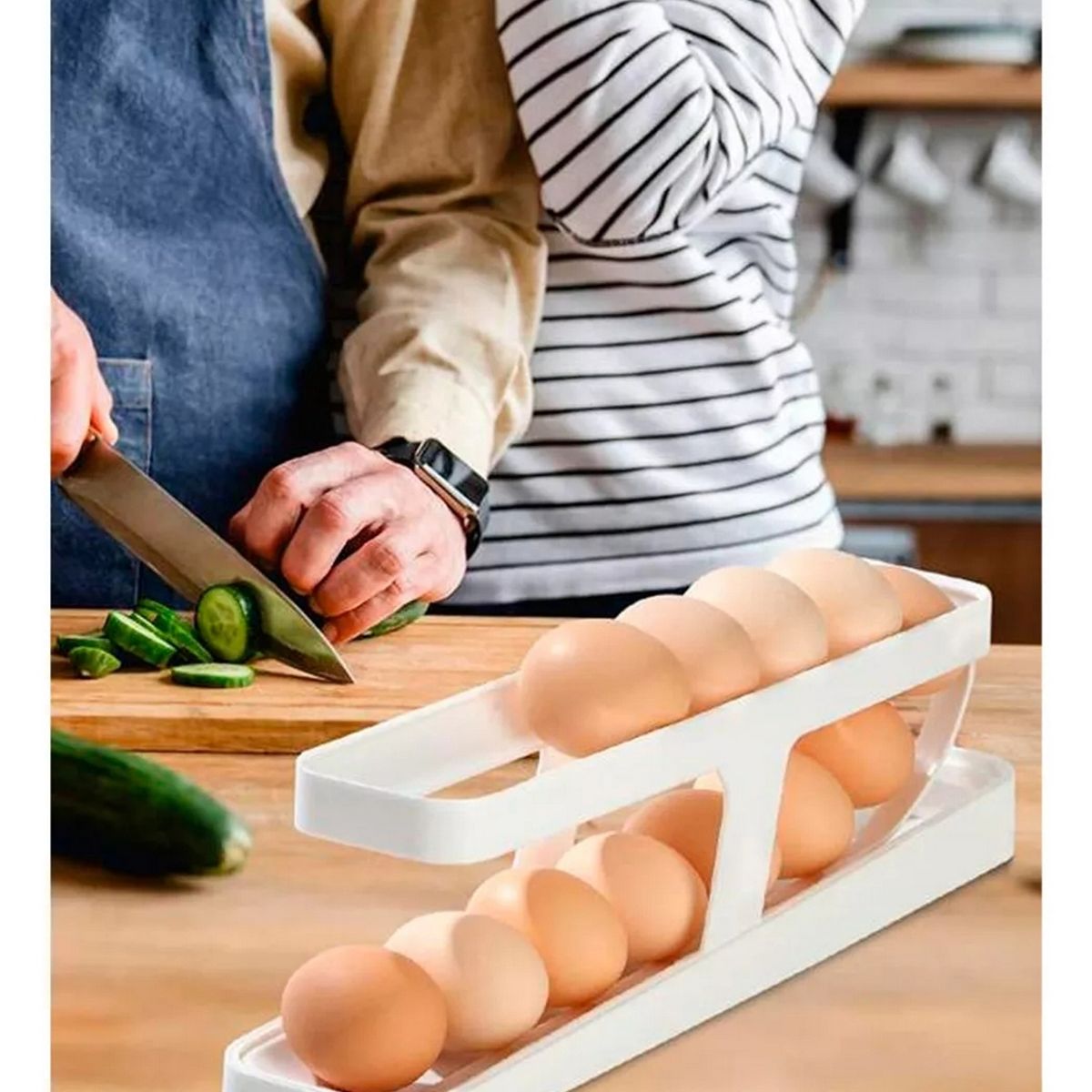 DAYOSHOP - Organizador De Bandejas Dispensador Para Huevos