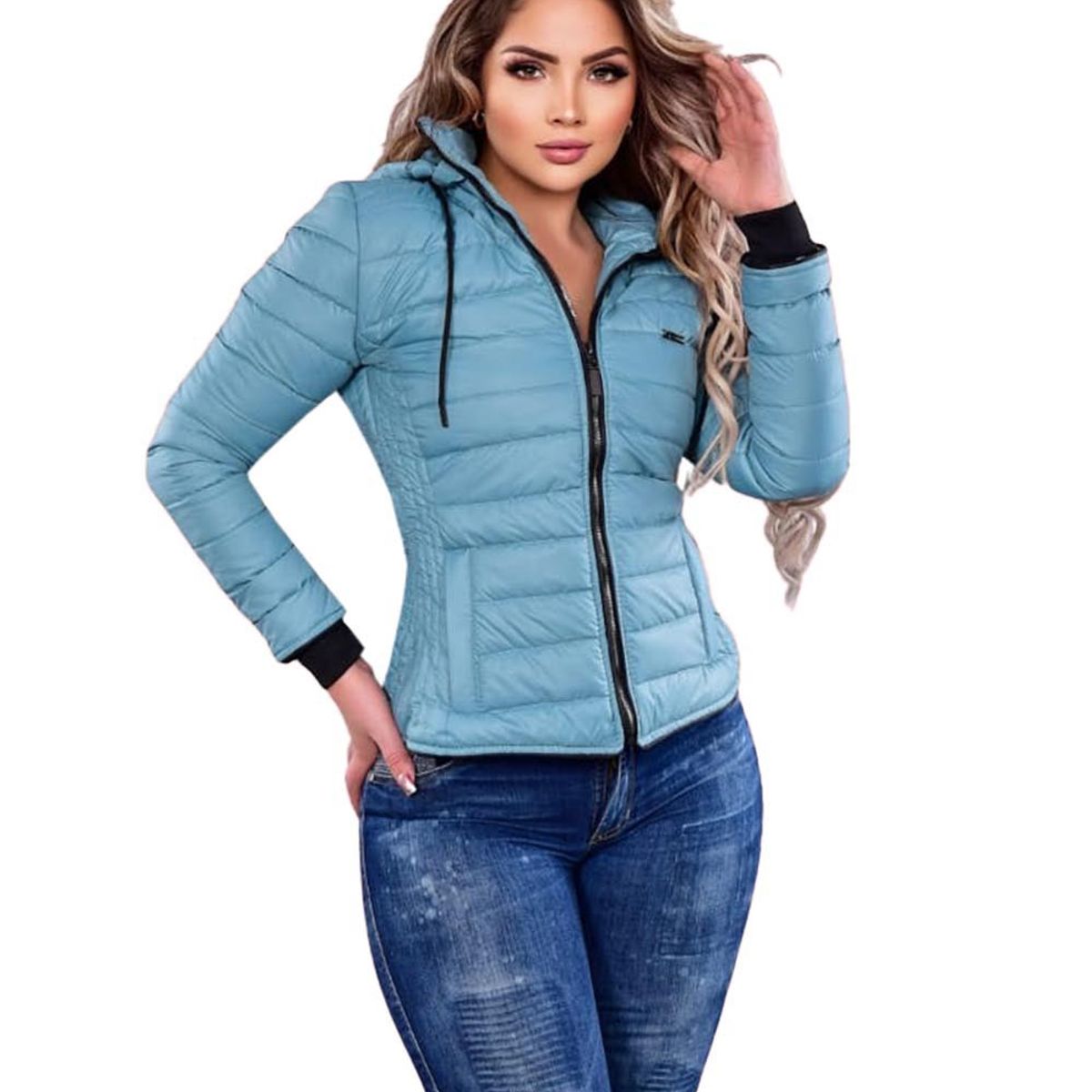 MODA EN CIRCUITO - Chaqueta Impermeable Corta para Mujer-