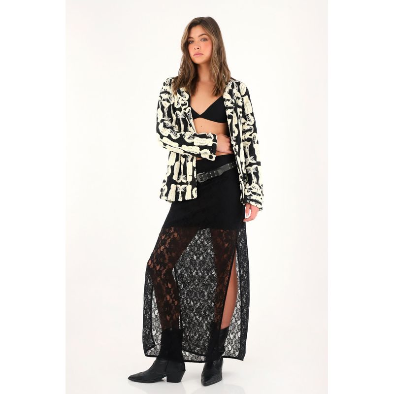 TENNIS - Blazer largo con detalles afelpados para mujer