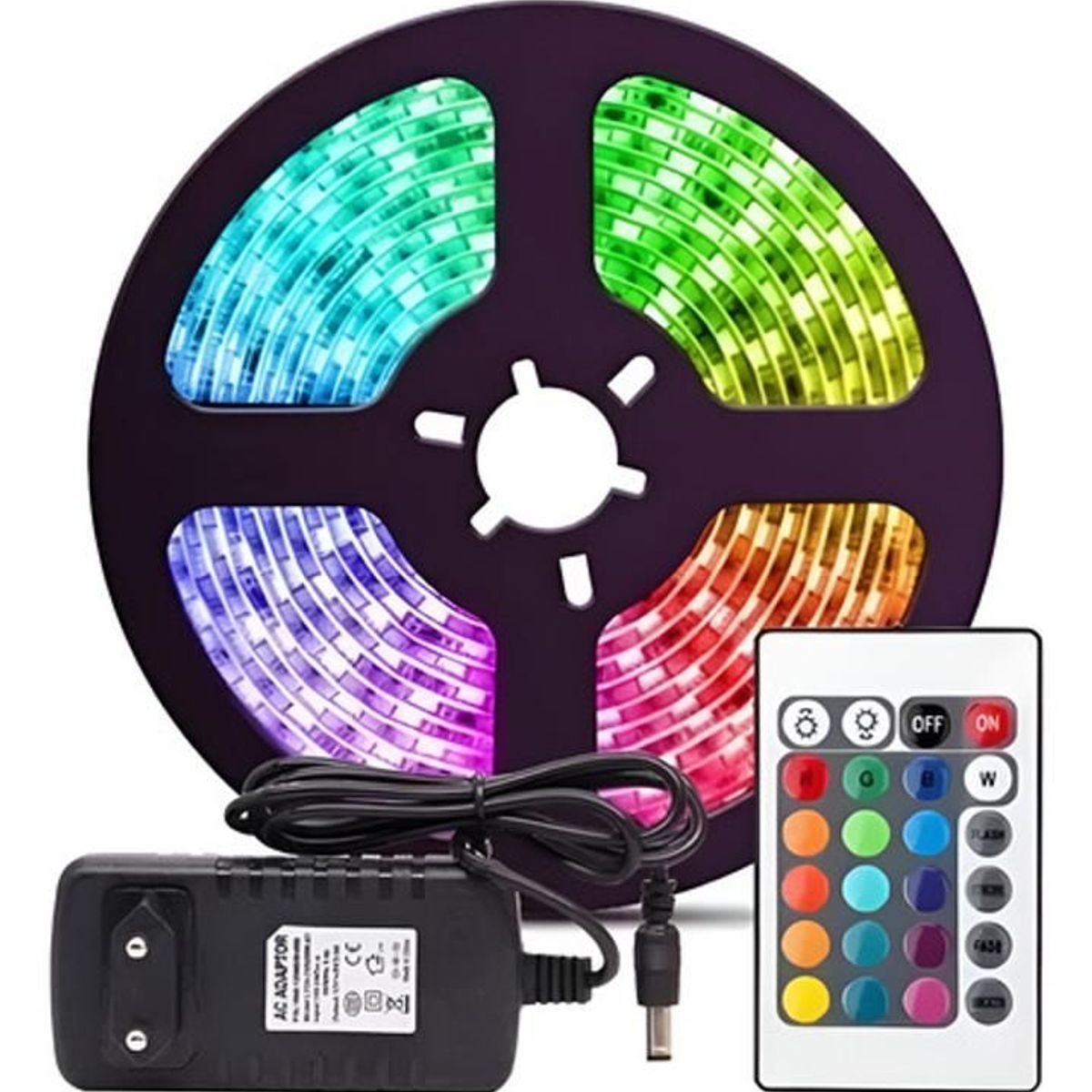 GENERICO - Cinta Led Genérica 5m Con Control Y Fuente De Poder