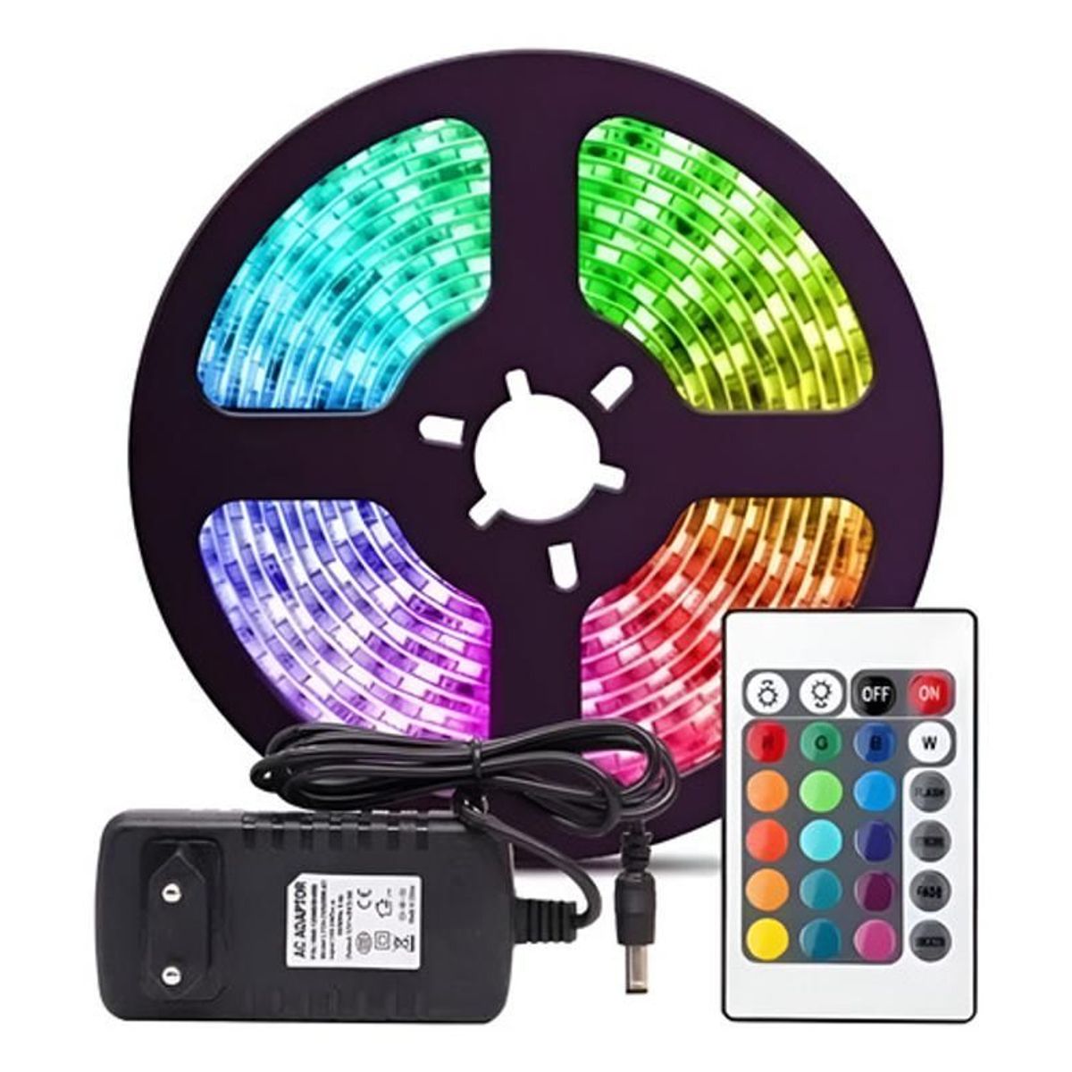 GENERICO - Cinta Led Genérica 5m Con Control Y Fuente De Poder