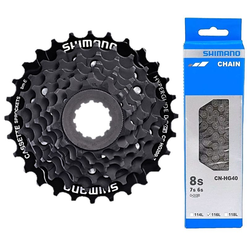 SHIMANO - Pacha + Cadenilla Shimano Bicicleta 12/32 7 Velocidades