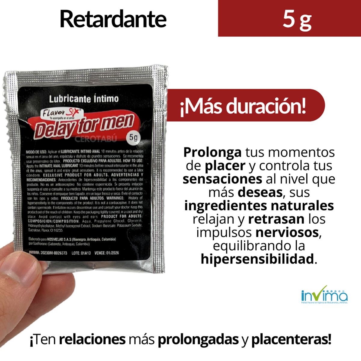 GENERICO - Retardante Sexual Natural Eyaculacion + Potenciador Sexual Unisex