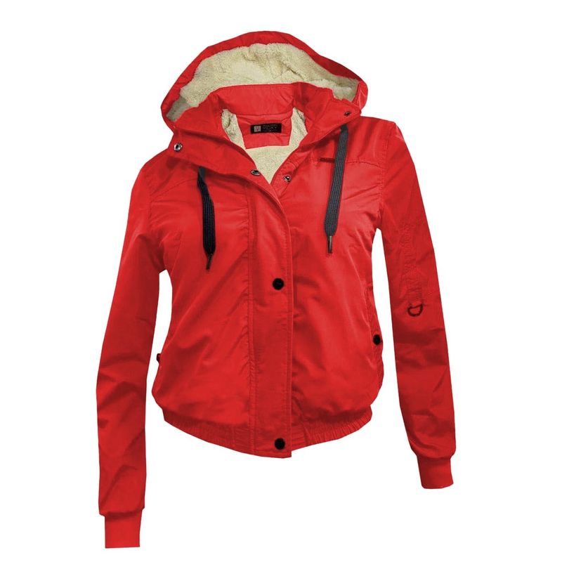 MODA EN CIRCUITO - Chaqueta Impermeable Corta para Mujer Forrada en ovejero.-