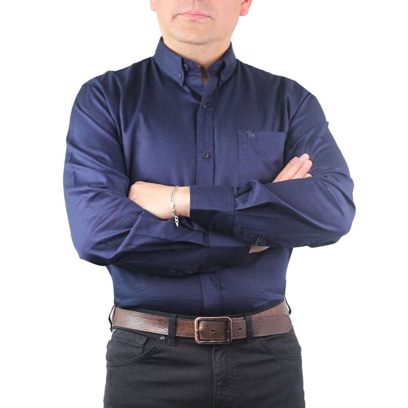LEC LEE - Camisa Unicolor Lec Lee Azul Oscuro