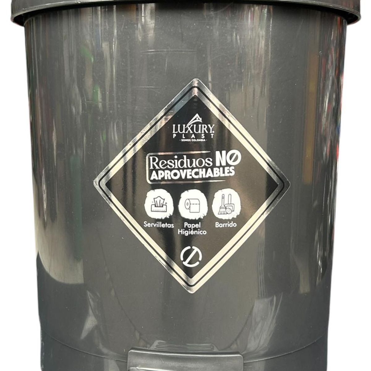 GENERICO - Duo Papelera 7 Litros Pedal Negro-Rojo