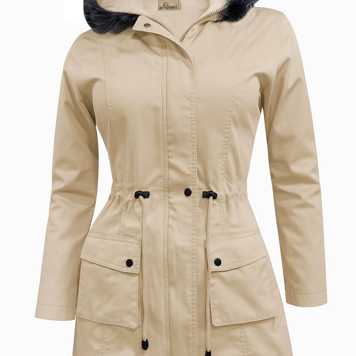 MODA EN CIRCUITO - Chaqueta en dril Parca  Forrada En Ovejero para Mujer BEIGE