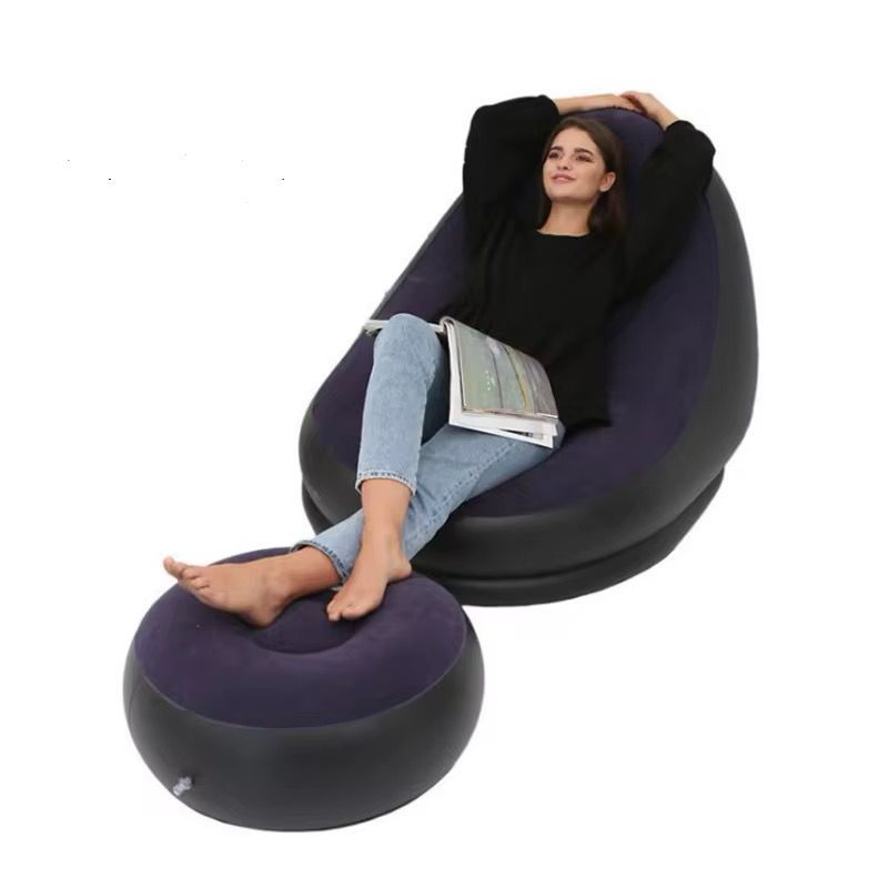 GENERICO - Sillón Inflable Puff Reclinable Cómodo con Posapiés Nuevo