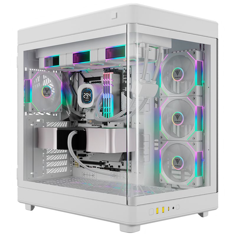 GAMDIAS - Caja E-ATX Gamer Gamdias NESO P1 PRO ARGB Blanco