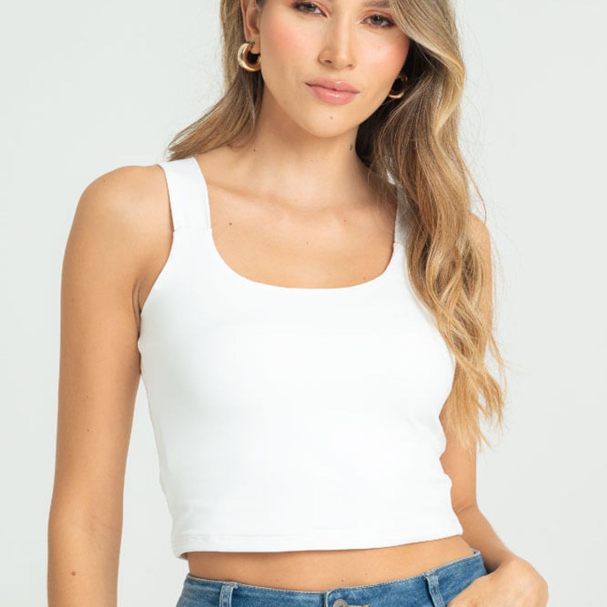 RAGGED - Crop top ssentials Blanco crudo Ragged