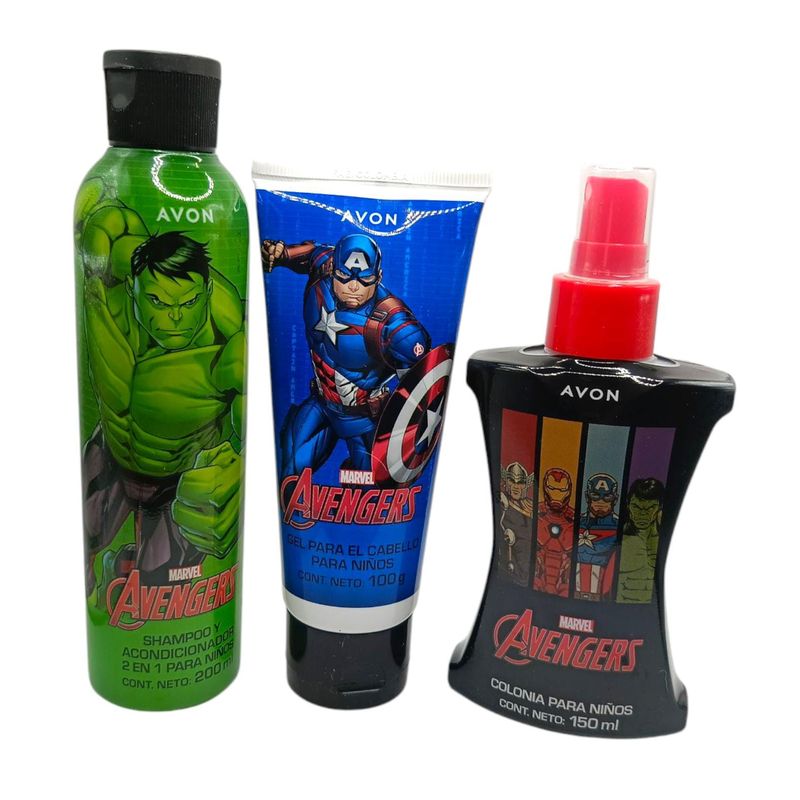 AVON - combo x 3 colonia avengers para niño