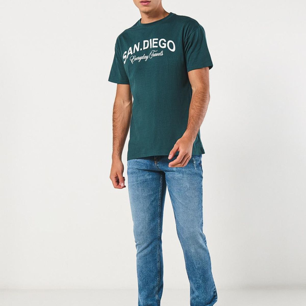 KOAJ - KOAJ Jean slim con desgastes azul claro y tiro bajo Hombre