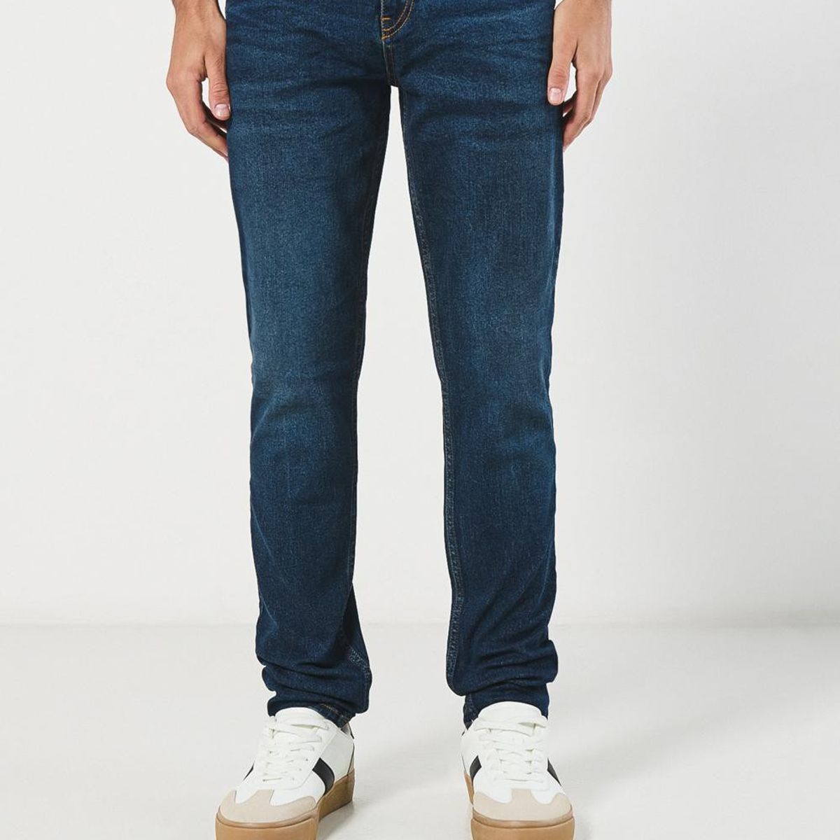 KOAJ - KOAJ Jean slim azul oscuro ajustado con ajuste ceñido y tiro Hombre