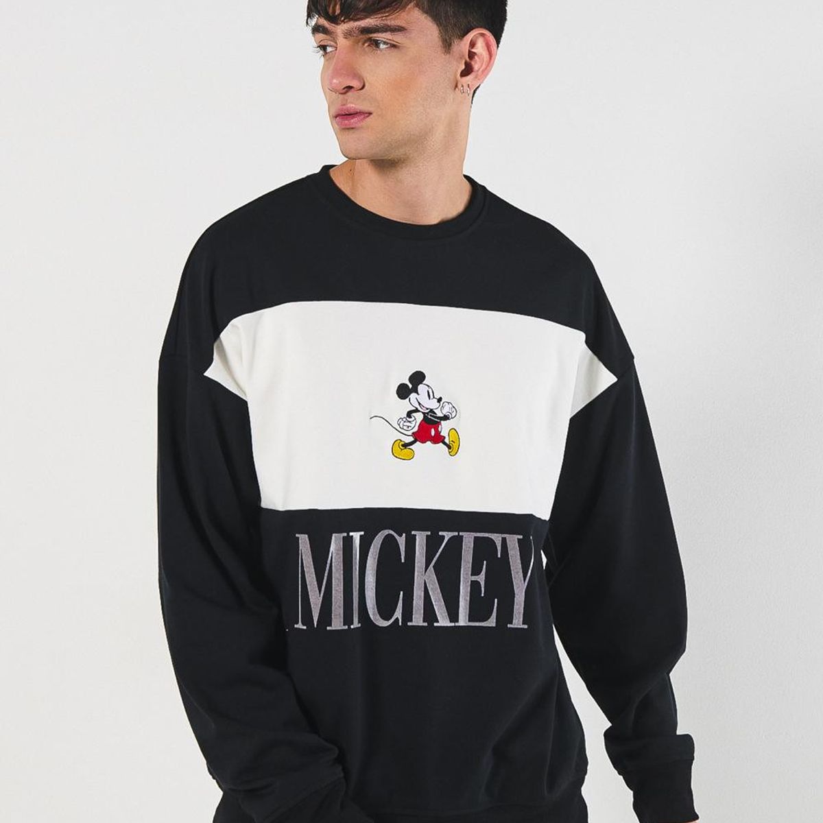 KOAJ - KOAJ Buzo cuello redondo con estampado de Mickey Hombre