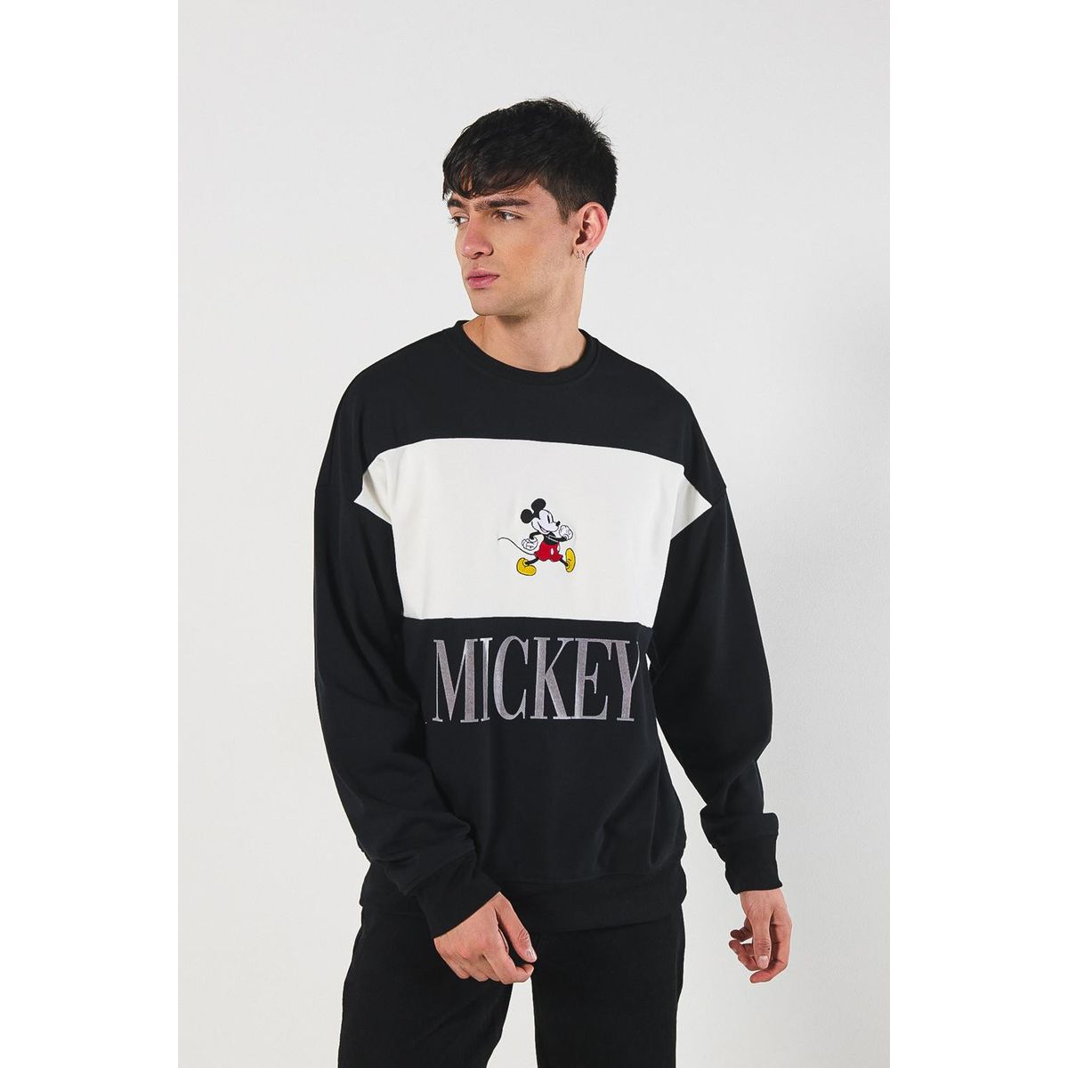 KOAJ - KOAJ Buzo cuello redondo con estampado de Mickey Hombre