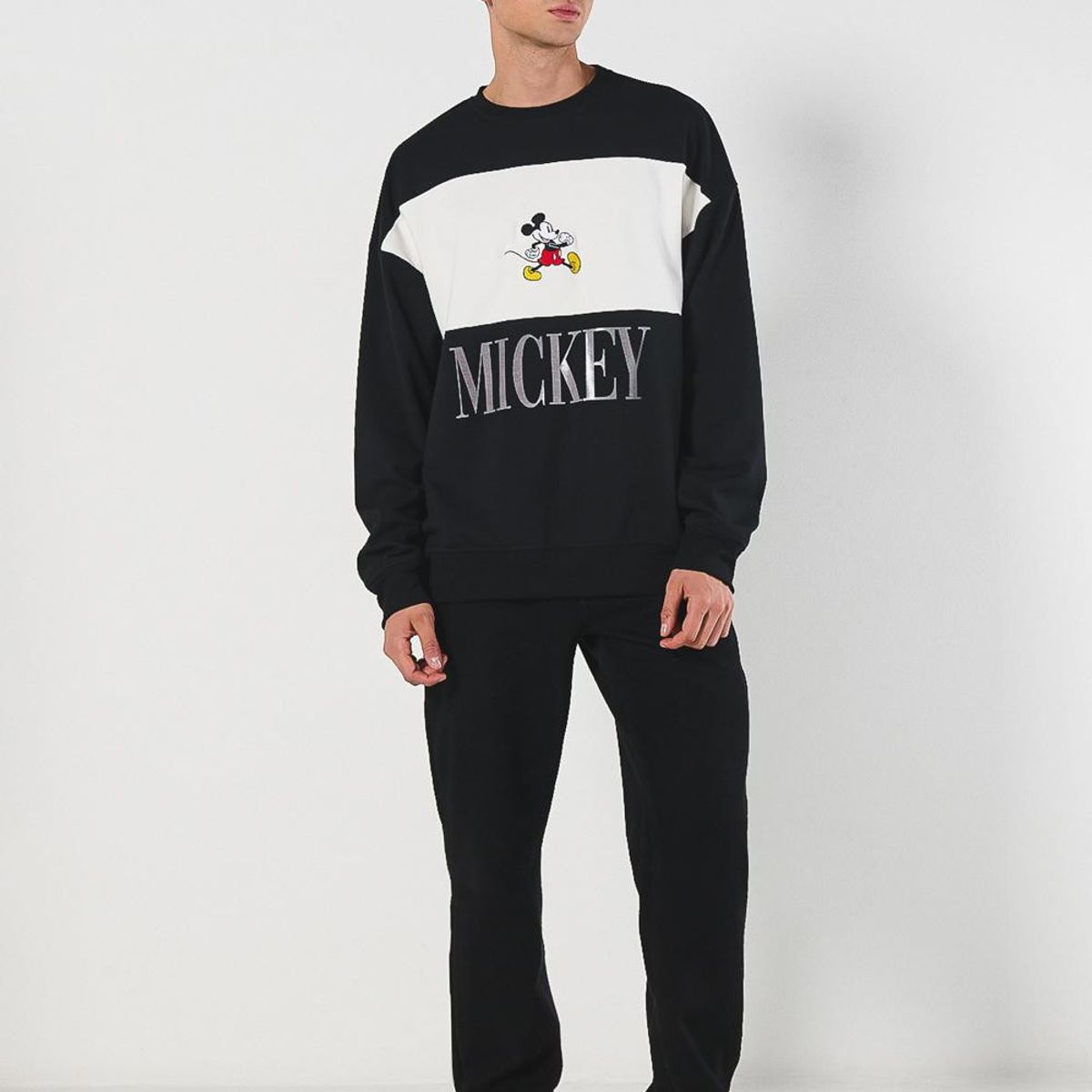 KOAJ - KOAJ Buzo cuello redondo con estampado de Mickey Hombre