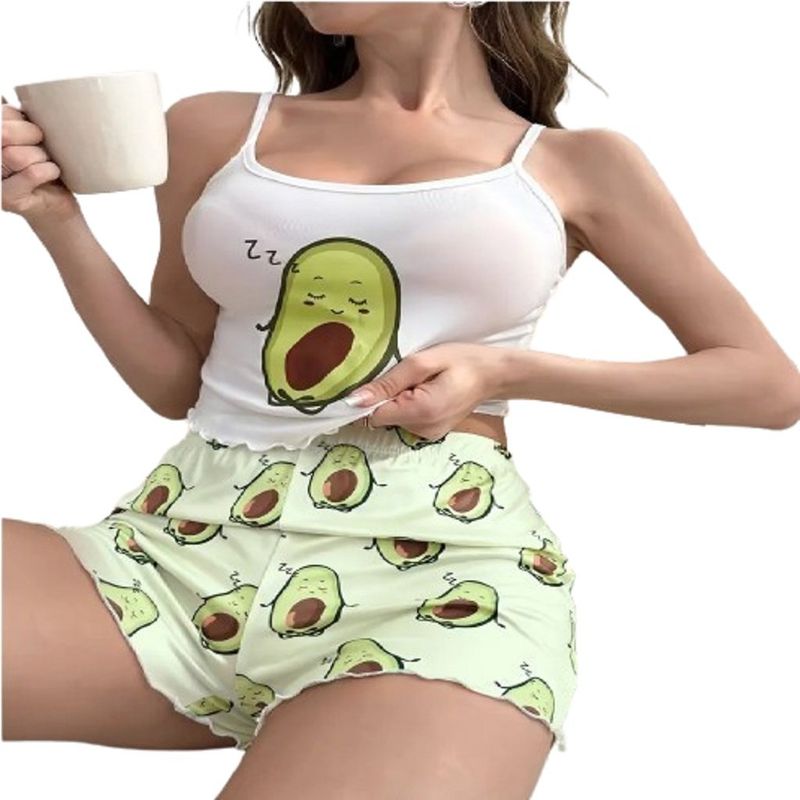 GENERICO - Pijama Dos Piezas Estampado Aguacate