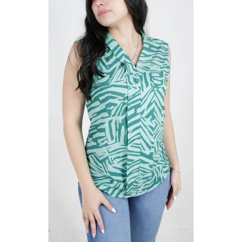 L Y H - Blusa Para Mujer Sin Manga Verde Marca L&H