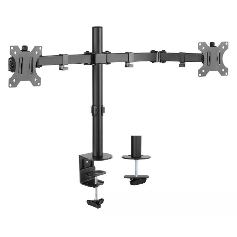 GENERICO - Soporte Brazo Monitor Para 2 Pantallas LCD Led Escritorio Color Negro