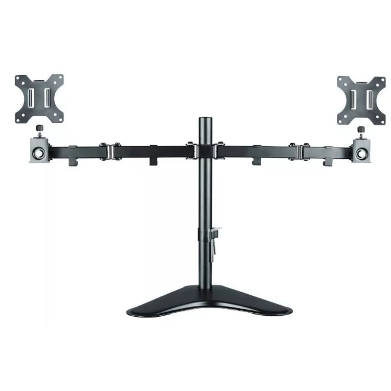 GENERICO - Brazo Soporte Tipo Pedestal Para 2 Monitores O Pantallas
