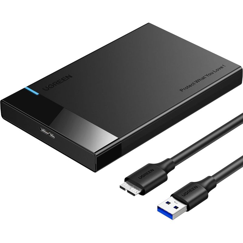 UGREEN - Caja Para Disco Duro 2.5" USB 3.0 A Sata Ill SSD/HDD 5 Gbps Con UASP